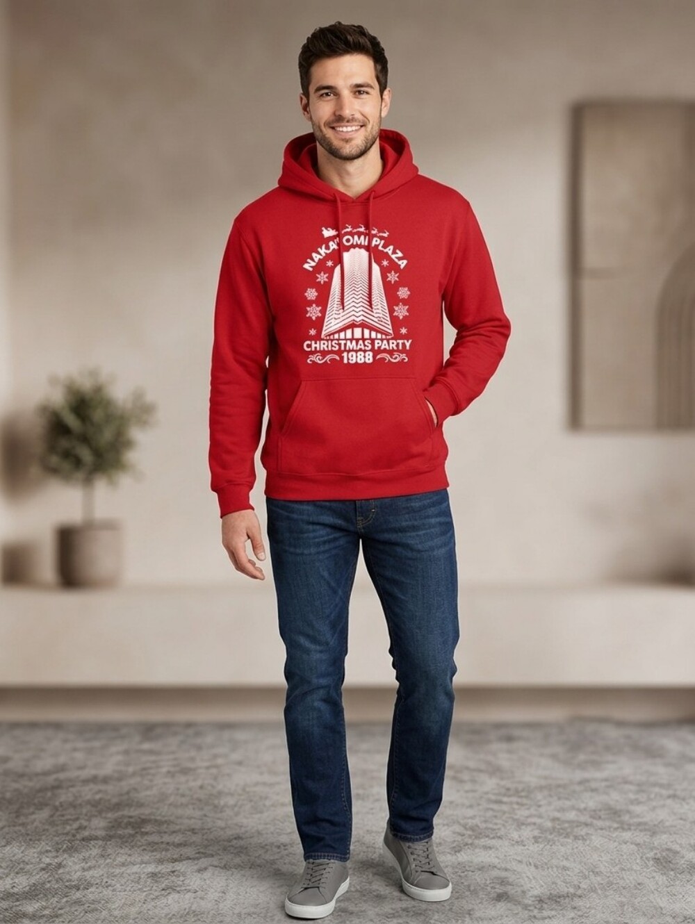Red Nakatomi Plaza Christmas Hoodie